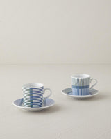 Elegant porcelænsk kaffekop sæt blå grøn 4 dele