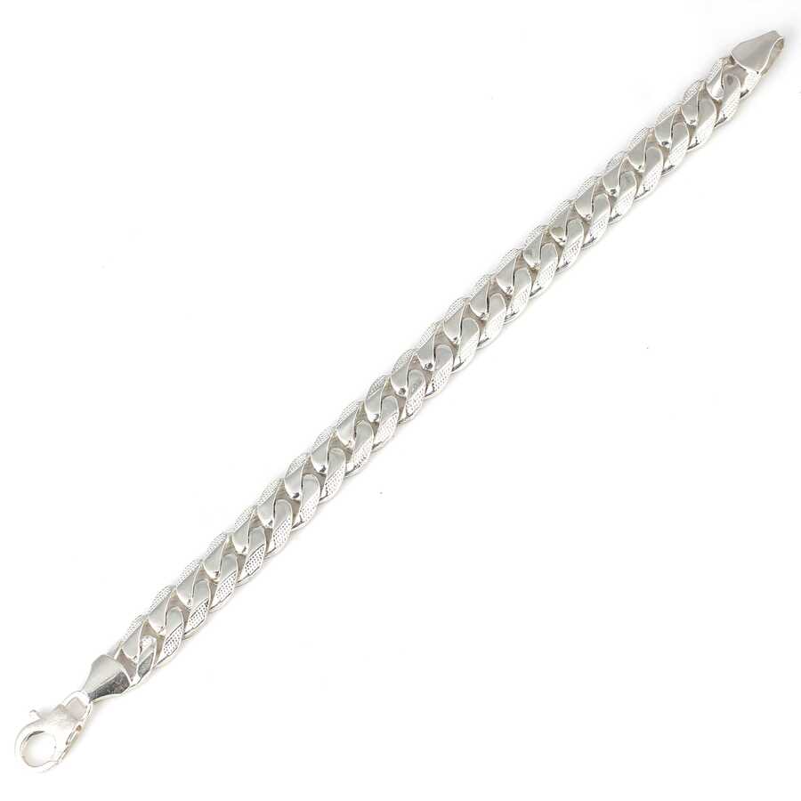 Sterling Silver Patterned Link Bracelet - Modern Craftsmanship