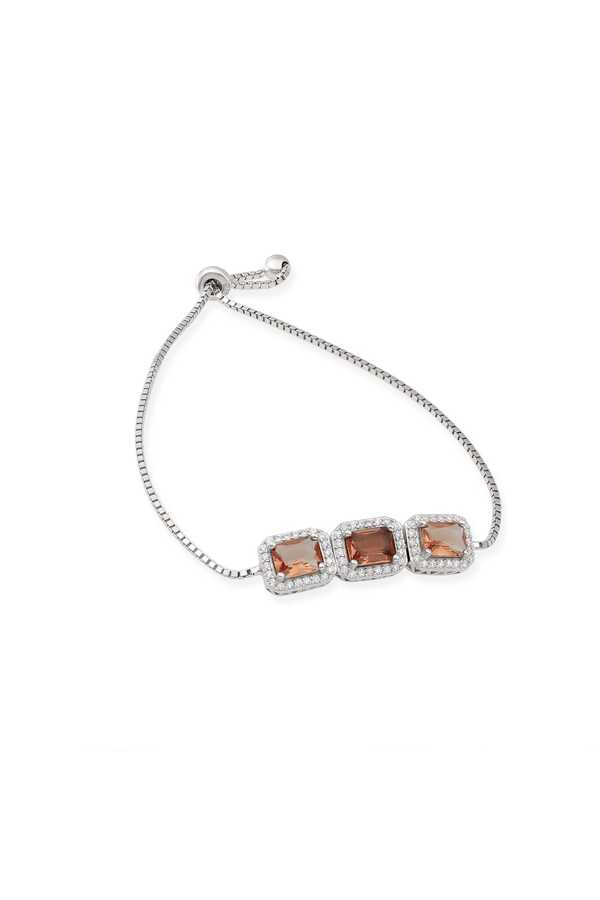 925 Sterling Silver Triple Zultanite Rectangle Slider Bracelet