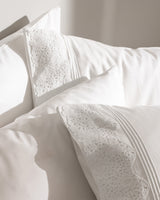 Premium 100% Cotton Embroidered Sateen Duvet Cover Set - Full/Double