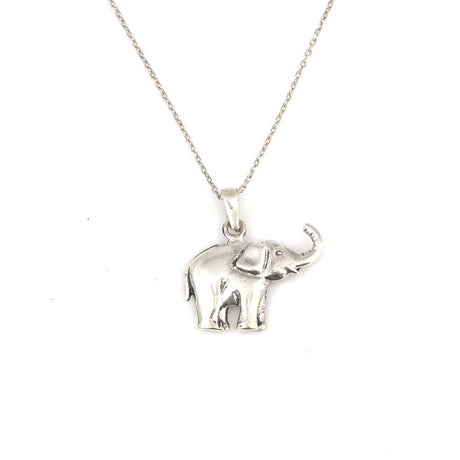 925 Sterling Silver Elephant Charm Necklace - Symbol of Wisdom