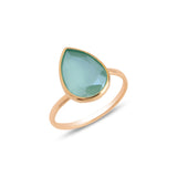 Sterling Silver Bezel Set Ring with Topaz & Denim Blue Swarovski Crystals