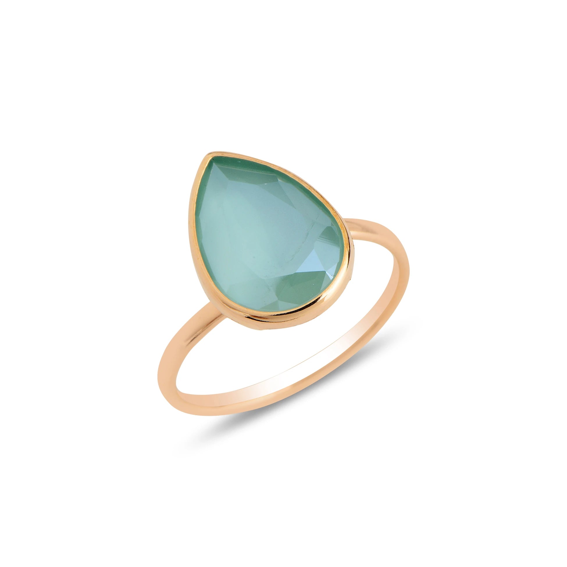 Sterling Silver Bezel Set Ring with Topaz & Denim Blue Swarovski Crystals