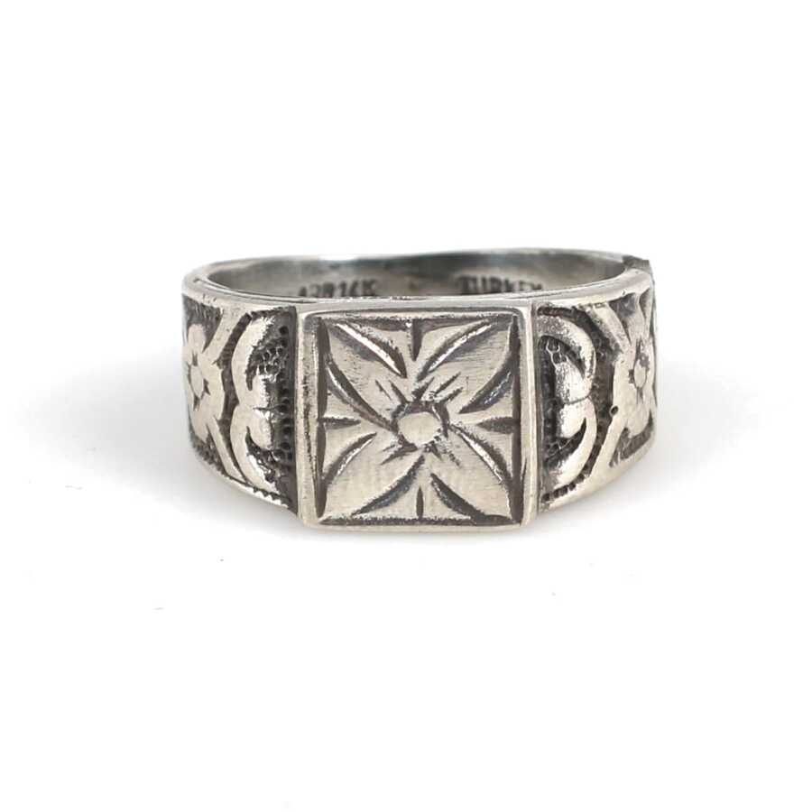 Bague florale en argent sterling - Design élégant de fleur épanouie