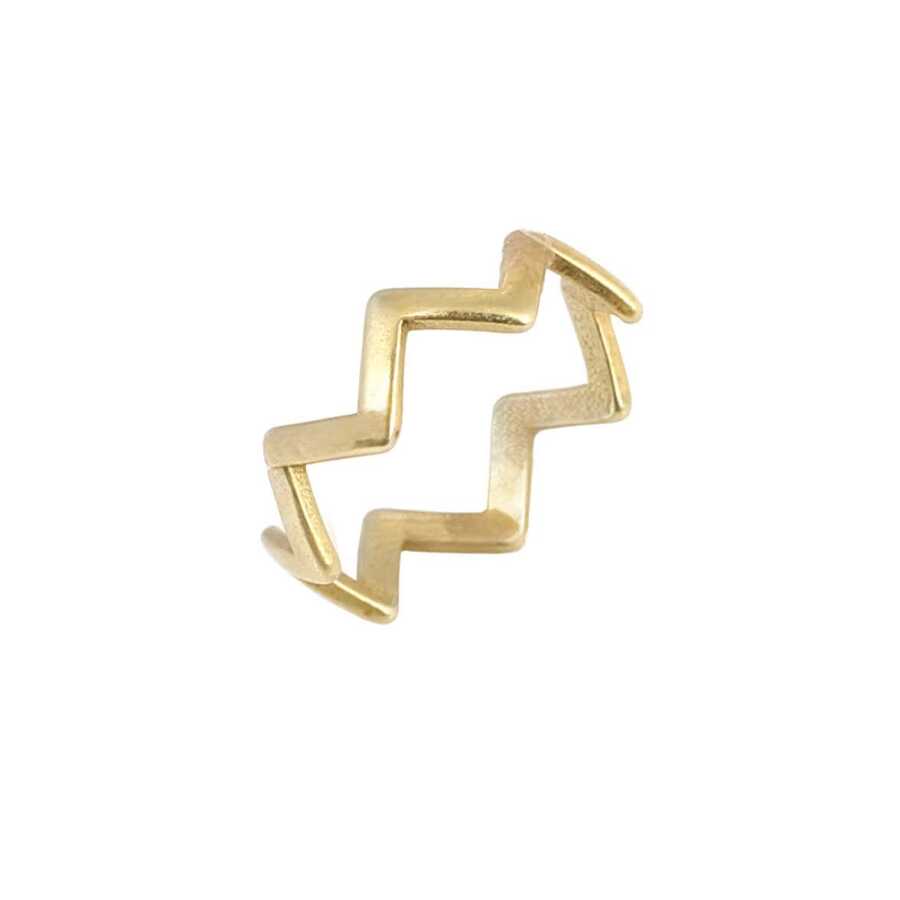 Sterling Silver Zigzag Ring - Modern Geometric Design