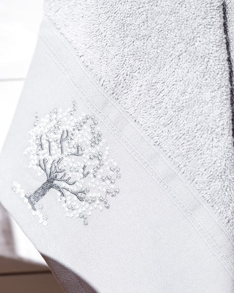 Orva Embroidered Cotton Face Towel - Soft & Absorbent Hand Towel