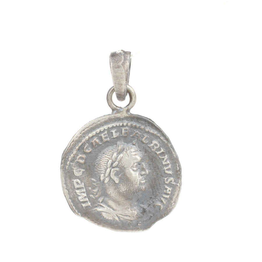 Premium 925 Sterling Silver Ancient Roman Caesar Medallion Pendant