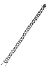 Prémiový stříbrný náramek s bílým zirkonem Gourmet Chain