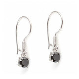 Premium 925 Sterling Silver Round Onyx Earrings