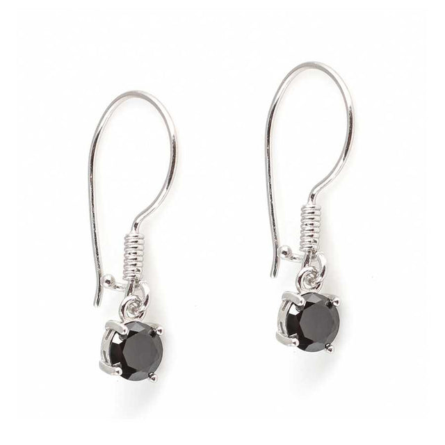 Premium 925 Sterling Silver Round Onyx Earrings