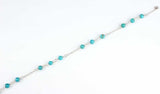 925 Sterling Silver Multi-Stone Turquoise Anklet