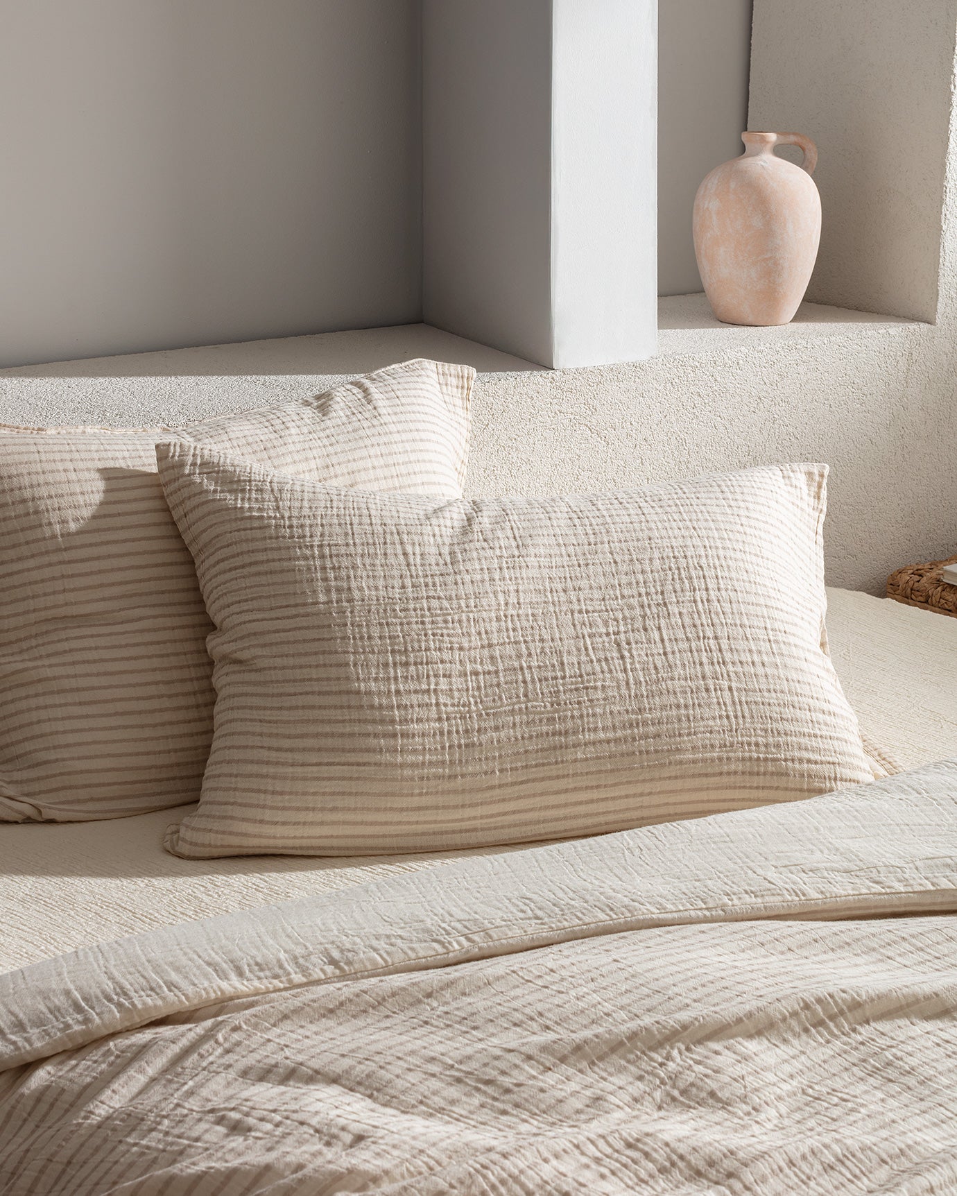 100% Cotton Muslin Single Duvet Cover Set - Yarn-Dyed Comfort