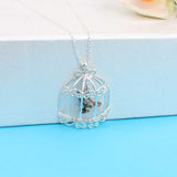 Sterling Silver Bird in Cage Necklace - Whimsical & Timeless Design