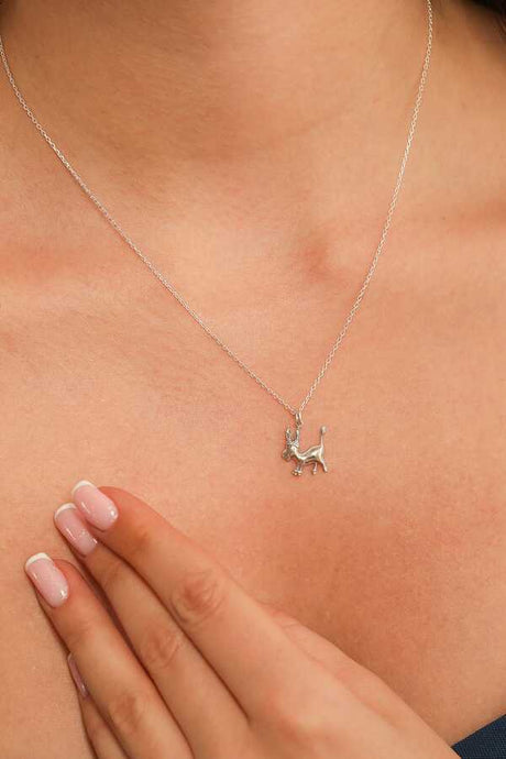 Professional 925 Sterling Silver Donkey Pendant Necklace
