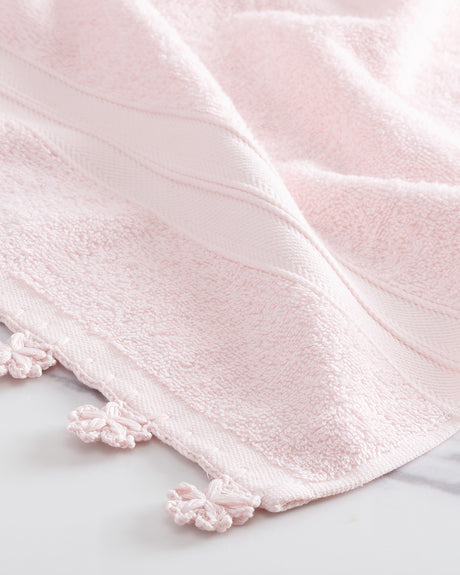 100% Cotton Face Towel - Hand-Crocheted Edge