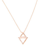 Professional Sterling Silver Double Triangle Necklace