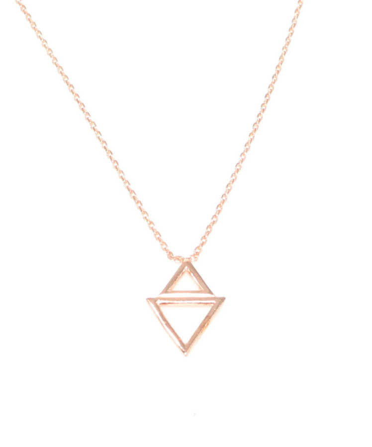 Professional Sterling Silver Double Triangle Necklace