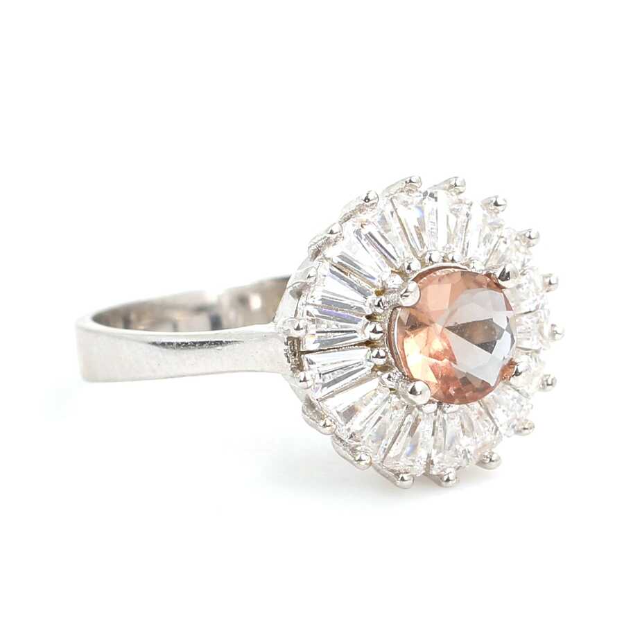 925 Sterling Silver Zultanite Ring with Zircon Baguette Sides