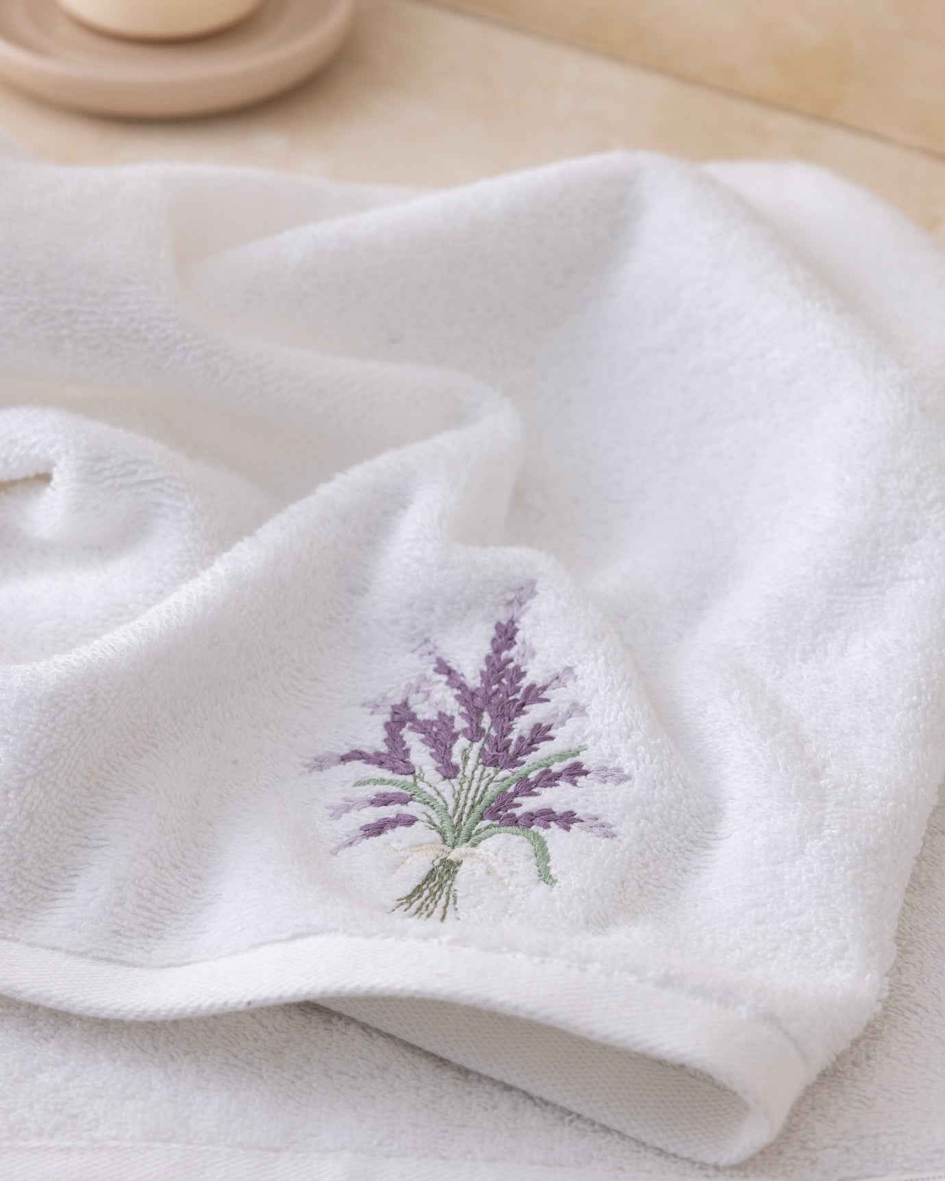 100% Cotton Face Towel - Embroidered Delor Design