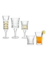 Clear Soda Glass 30-Piece Drinkware Set - Elegant Stephanie Design