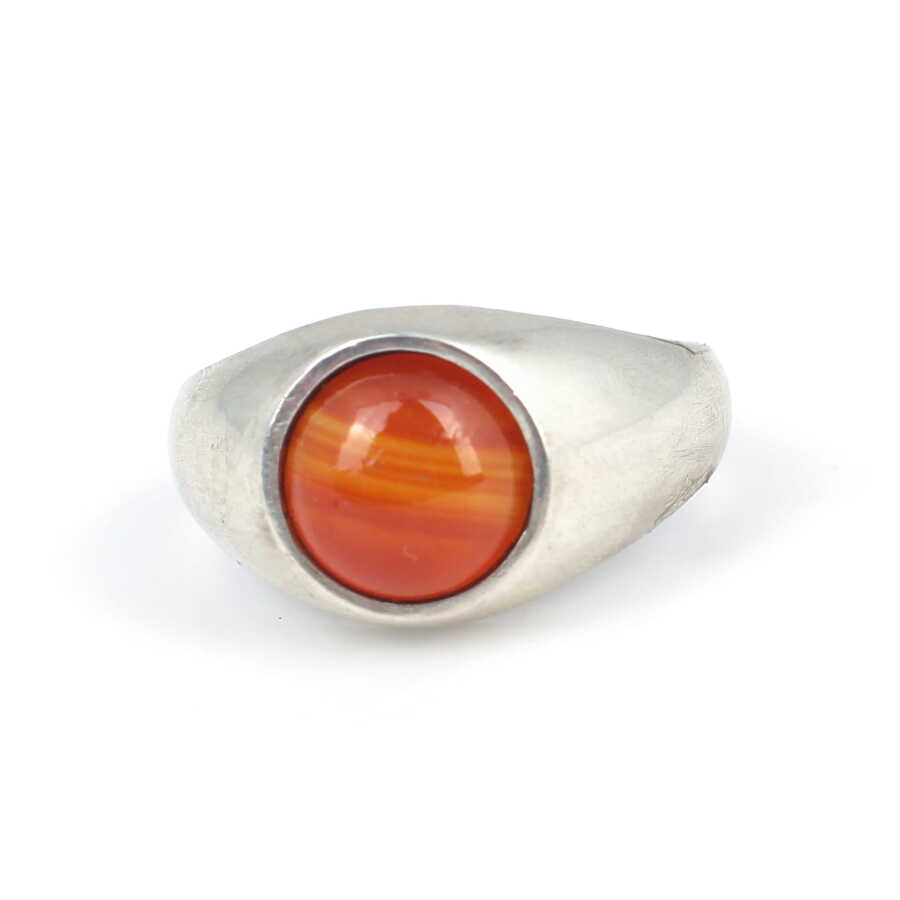 925 Sterling Silver Agate Men's Ring - Sophisticated & Enduring