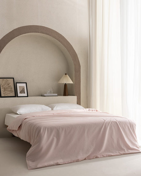 Manon King Size 100% Cotton Ranforce Duvet Cover - Powder Pink