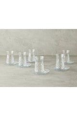 Elegant Aura Transparent Glass 6 Person Tea Set - 12 Piece - TryAladdin