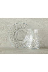 Elegant Aura Transparent Glass 6 Person Tea Set - 12 Piece - TryAladdin