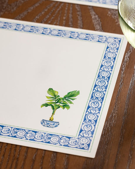Elegant Blue and White Placemat Set - 4 Pack - TryAladdin