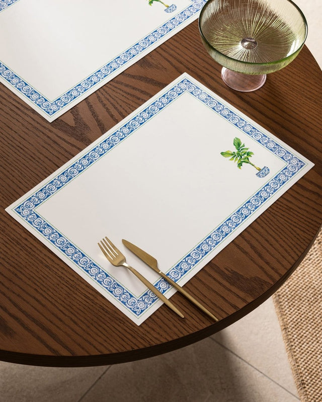 Elegant Blue and White Placemat Set - 4 Pack - TryAladdin