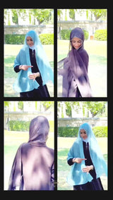 Elegant Chiffon Shawl - Stone - Embellished Edges - TryAladdin