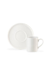 Elegant Dory White Porcelain Turkish Coffee Cup Set - 6 Person / 12 Piece - 110ml Capacity - TryAladdin