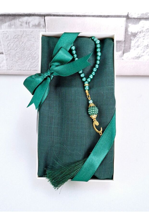 Elegant Headscarf & Pearl Prayer Beads Gift Set - Boxed - TryAladdin