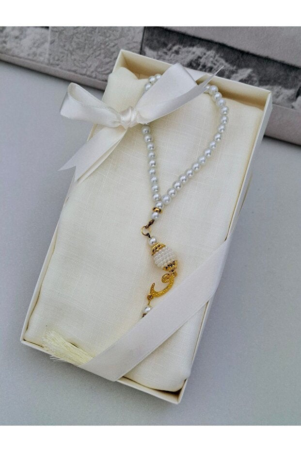 Elegant Headscarf & Pearl Rosary Gift Set - Boxed - TryAladdin