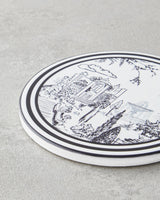 Elegant Ceramic Beverage Coaster Black White 10 8cm Professional Tableware