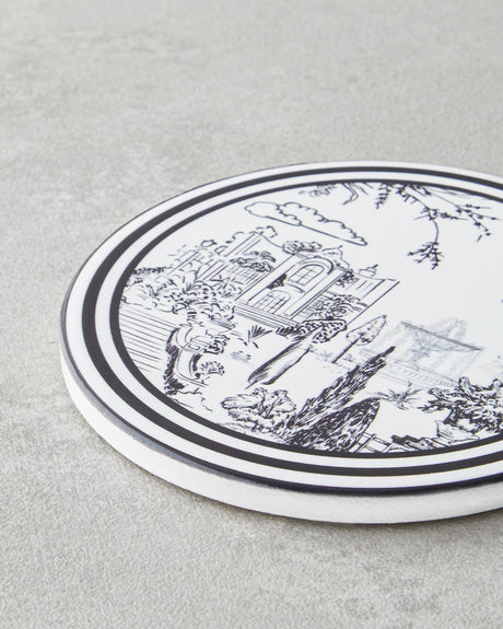 Elegant Ceramic Beverage Coaster Black White 10 8cm Professional Tableware