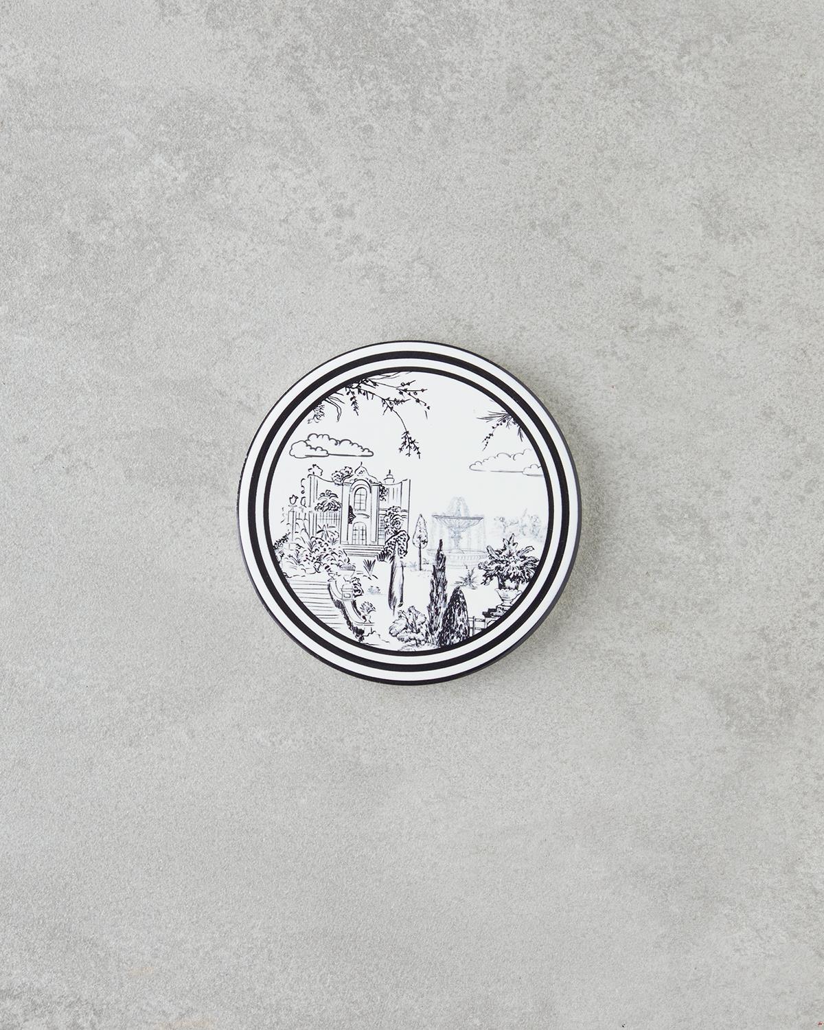 Elegant Ceramic Beverage Coaster Black White 10 8cm Professional Tableware