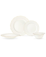 Elegant White & Gold Gilded 24 - Piece Dinnerware Set – Service for 6 - TryAladdin