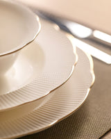 Elegant White & Gold Gilded 24 - Piece Dinnerware Set – Service for 6 - TryAladdin
