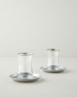 Professional Grade Stainless Steel 2 Person Tea Set   170ml Cups   Silver Finish