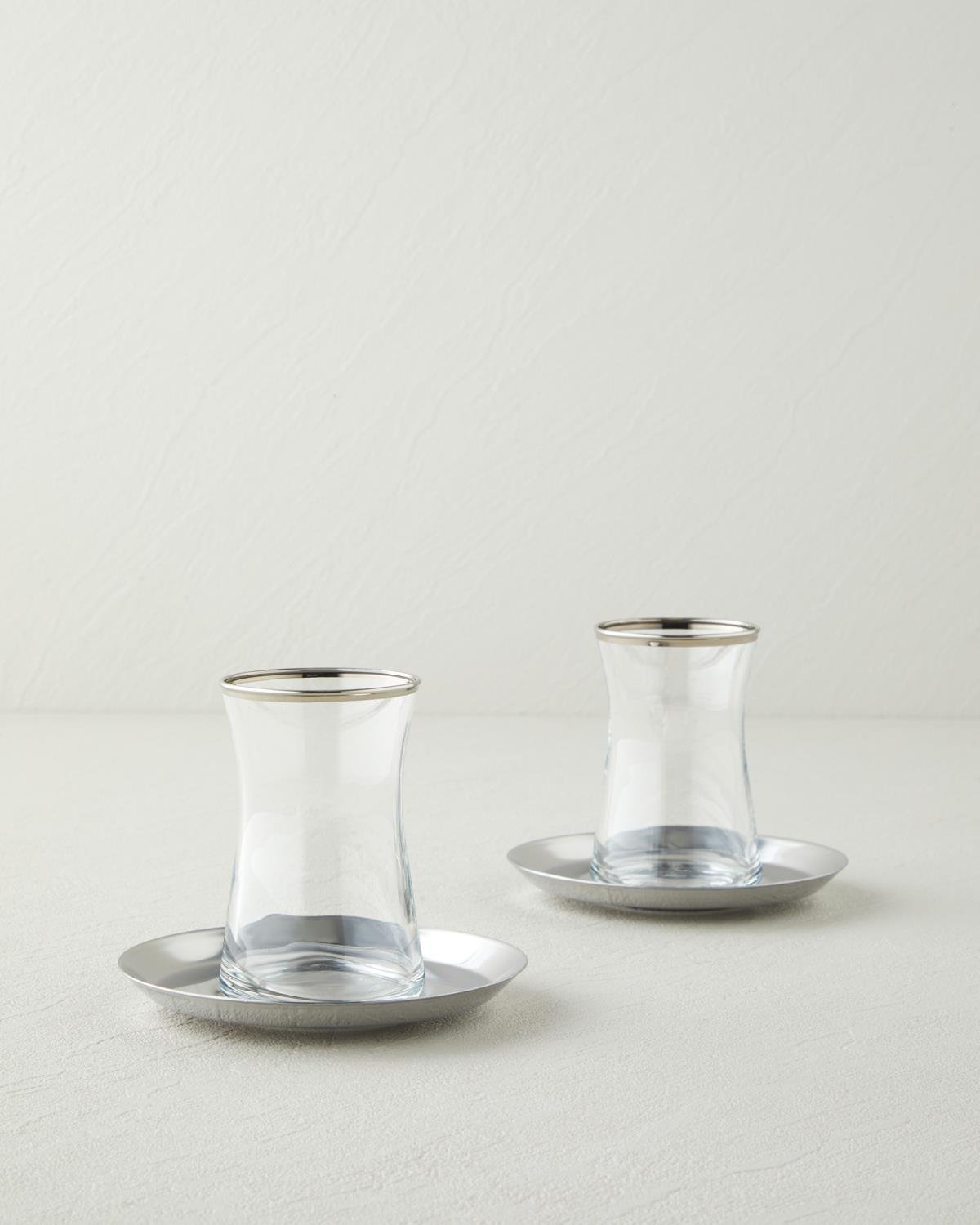 Professional Grade Stainless Steel 2 Person Tea Set   170ml Cups   Silver Finish