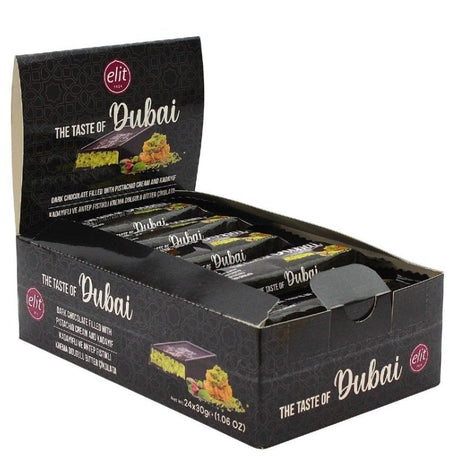 Elit Dubai Dark Chocolate with Pistachio Cream and Crispy Kataifi - 30g - TryAladdin