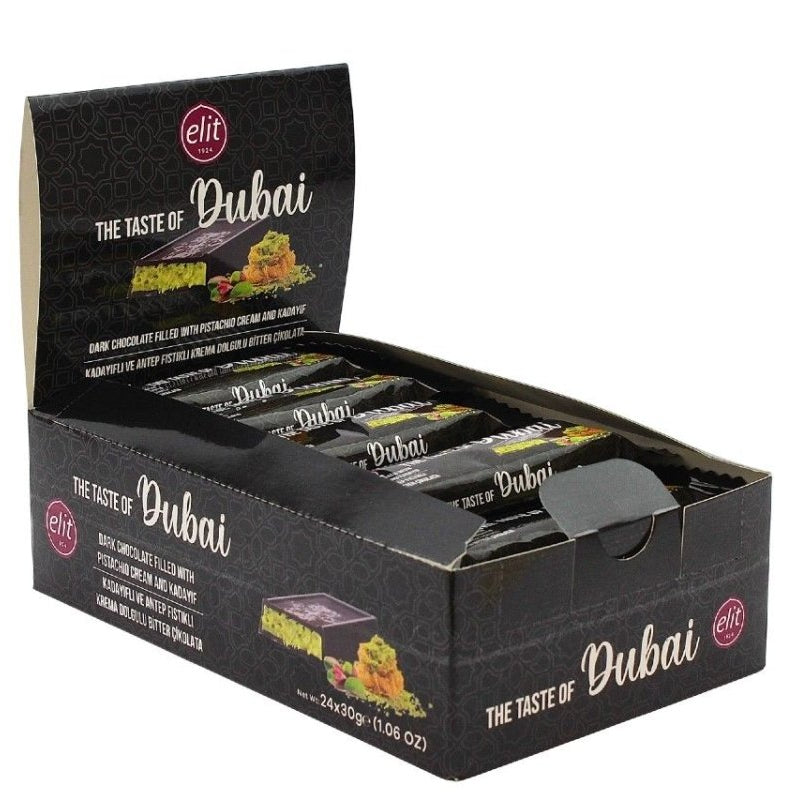Elit Dubai Dark Chocolate with Pistachio Cream and Crispy Kataifi - 30g - TryAladdin