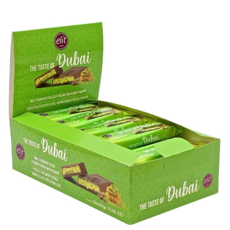 Elit Dubai Milk Chocolate with Pistachio Cream and Crispy Kataifi - 30g - TryAladdin