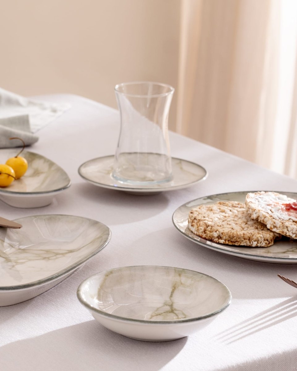 Eliza 26 - Piece Gray New Bone Breakfast Tableware Set - TryAladdin
