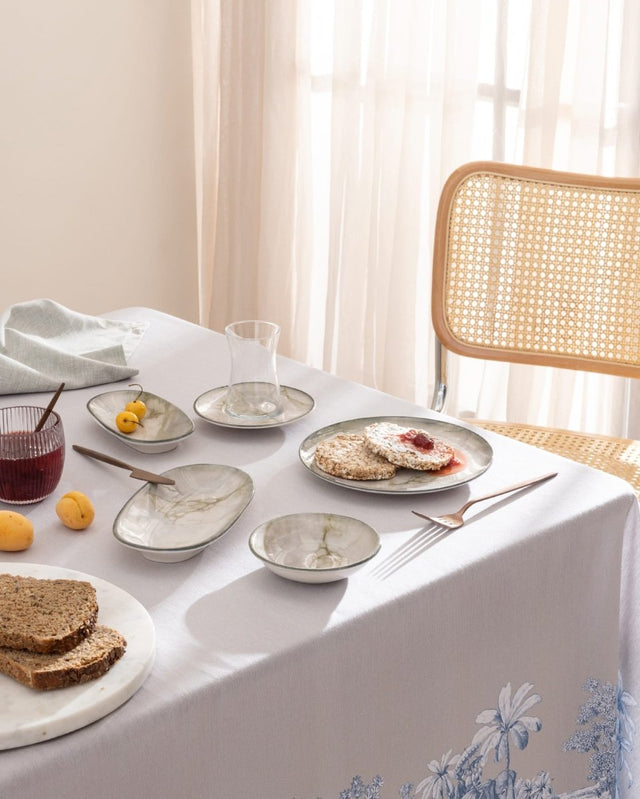 Eliza 26 - Piece Gray New Bone Breakfast Tableware Set - TryAladdin