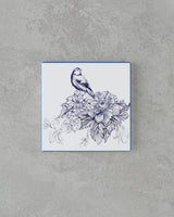 Premium Ceramic Beverage Coaster 11cm White Navy