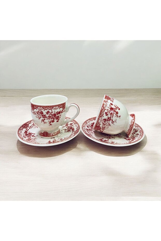 Elzey Home Premium Porcelain Vintage Turkish Coffee Cup Set - 2 Piece - TryAladdin