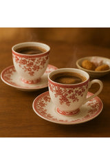 Elzey Home Premium Porcelain Vintage Turkish Coffee Cup Set - 2 Piece - TryAladdin