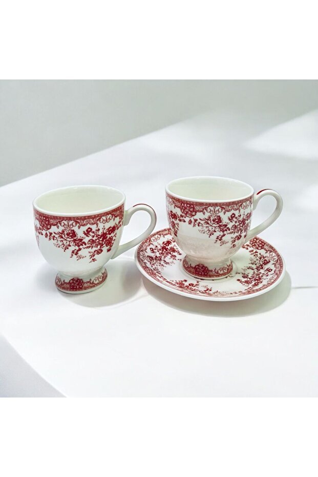 Elzey Home Premium Porcelain Vintage Turkish Coffee Cup Set - 2 Piece - TryAladdin